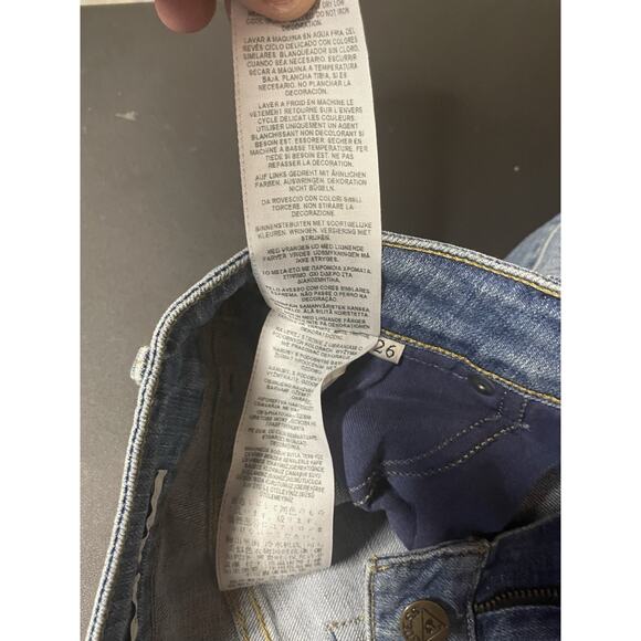 Vintage Women’s Guess Skinny Mid Distressed Patched Jeans Size 26x31 - Picture 11 of 12